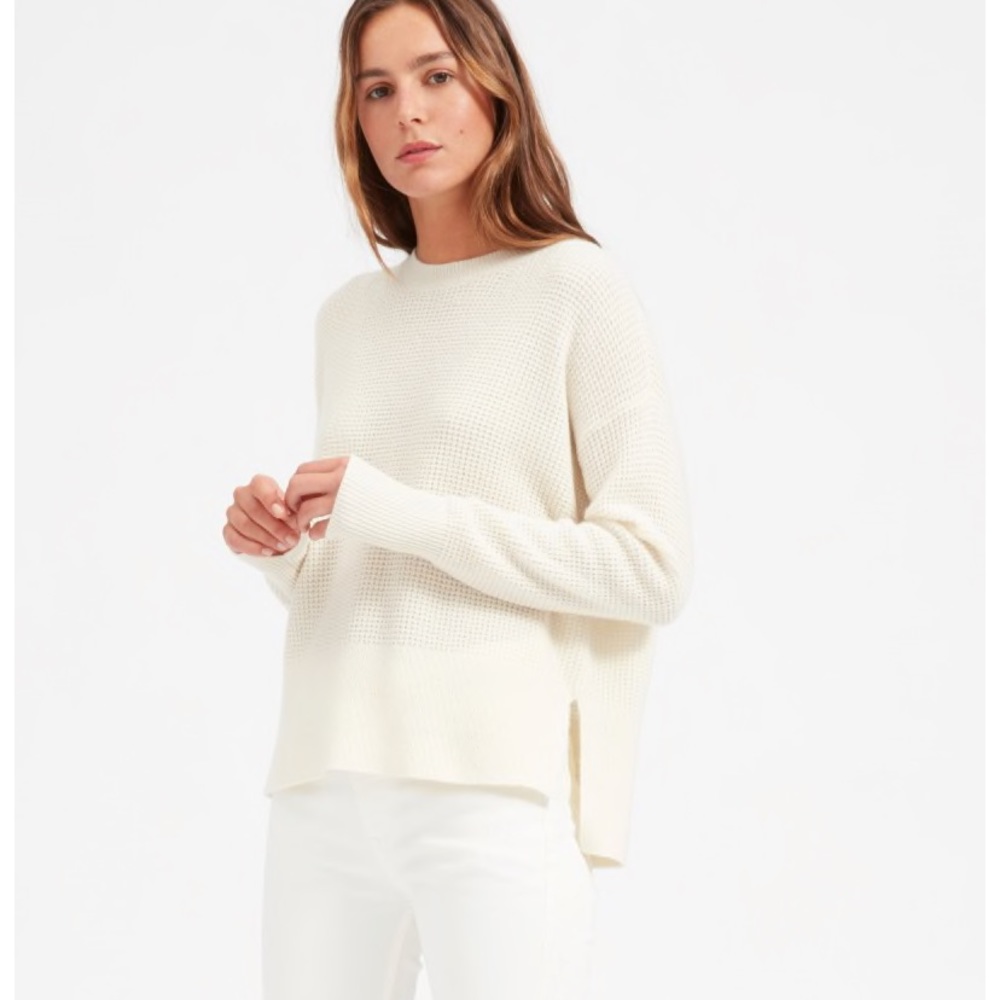 Everlane cashmere waffle crew sweater